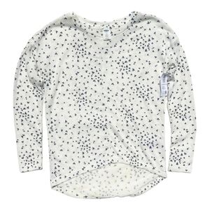 Gap Girls S/P 6-7 White Heart Print Shirt